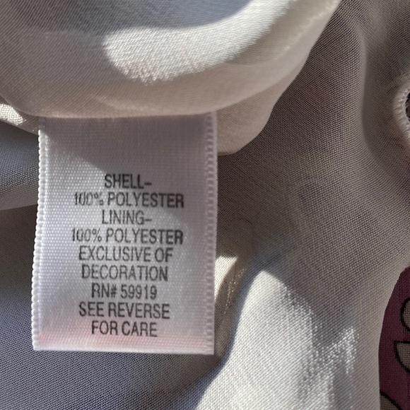 Apt.9 Career V-Neck Fully Lined Top Lace trim flared sleeves- tan & purple- L - Picture 13 of 15